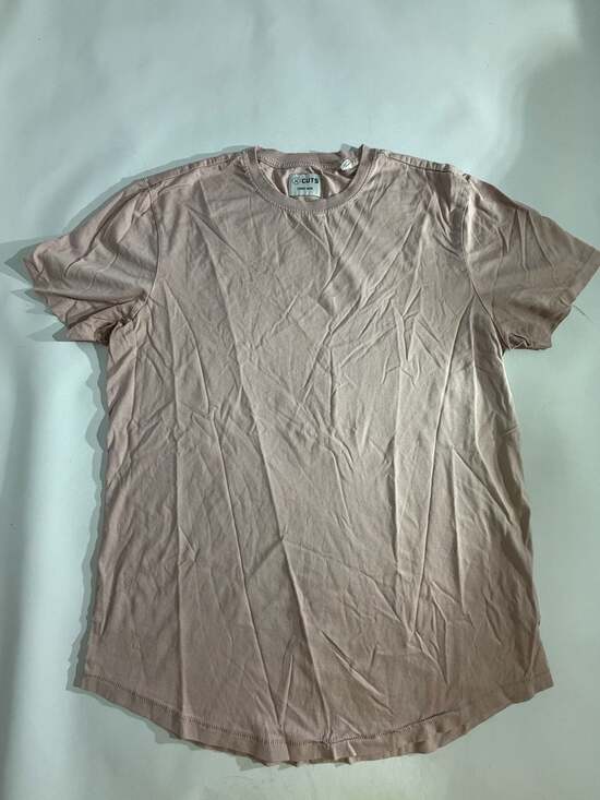 Cuts Other - CUTS Curve-Hem Dusty Pink Blush Crewneck T-Shirt Elongated Mens M